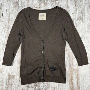 VTG Y2K Hollister Babydoll Bella Swan Cardigan Sweater Embroidered Rabbit Hair M